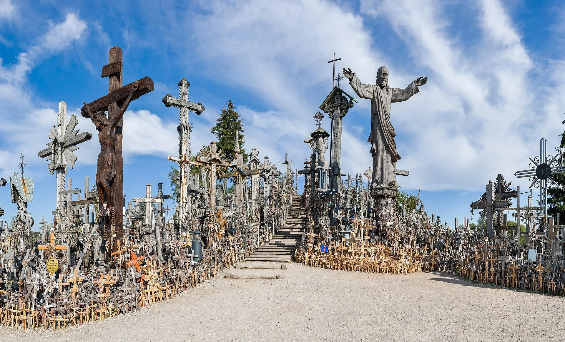 The Hill of Crosses near Šiauliai, Lithuania, covered with hundreds of thousands of crosses